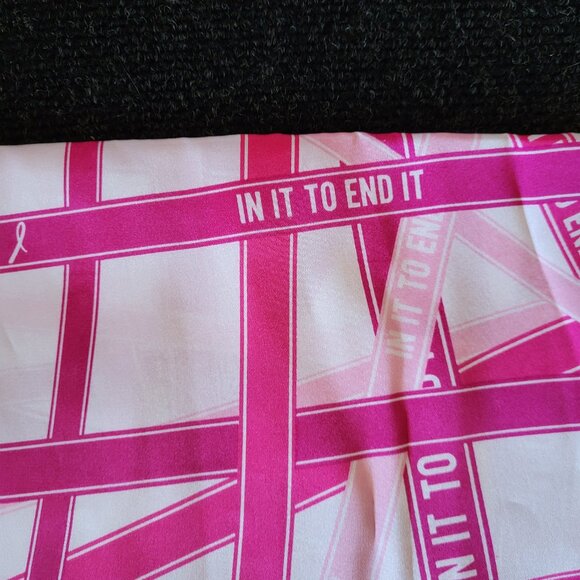 AVON Pink and White Breast Cancer "In It To End It" Scarf Wrap - Picture 3 of 4